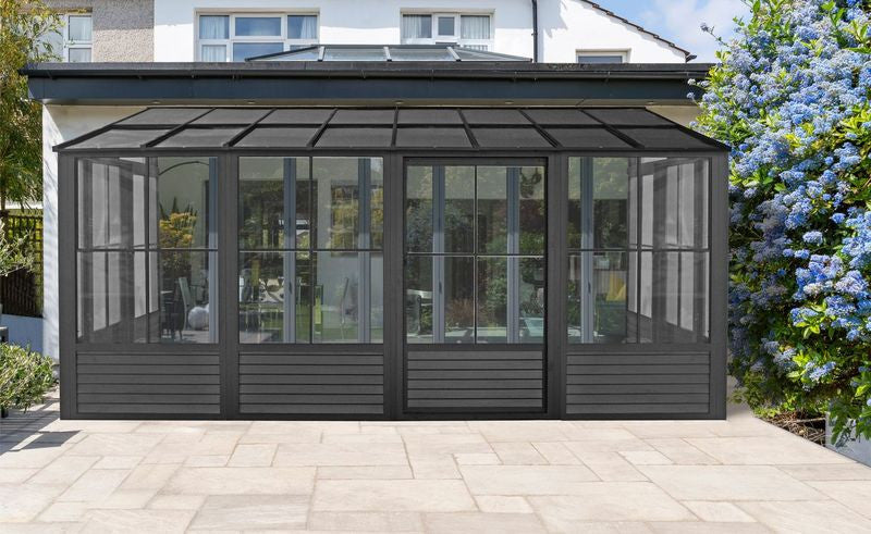 Florence - Solarium Mural 10x16 Toit En Polycarbonate Noir