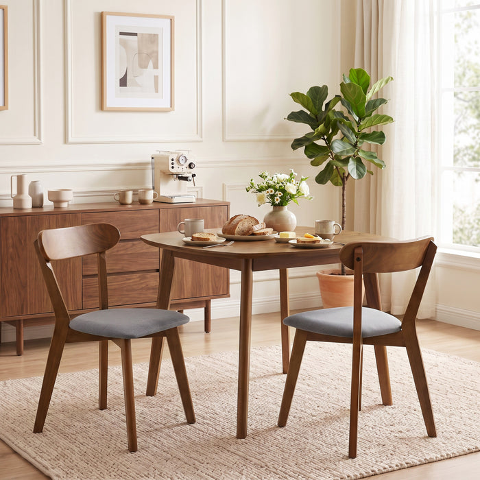 HOMCOM Lot de 2 chaises de salle a manger avec dossier incurve, gris et marron