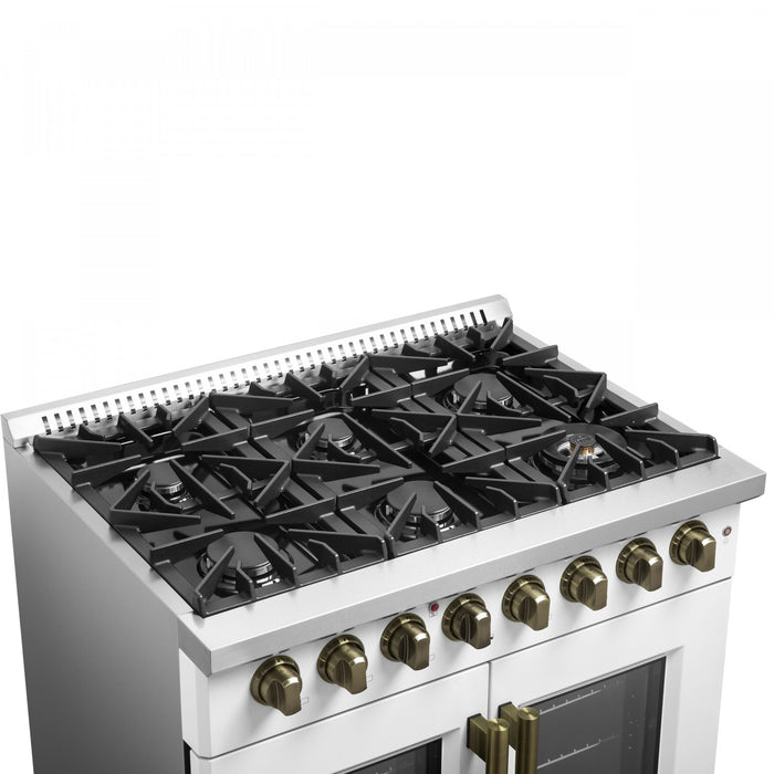 Cuisiniere a double combustible Galiano de 36 po, blanche, 5.36 pi³ - FFSGS6356-36WHT