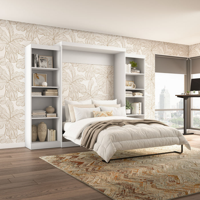 Grand lit escamotable mural Pur de Bestar de 115 po avec 2 meubles à tablettes