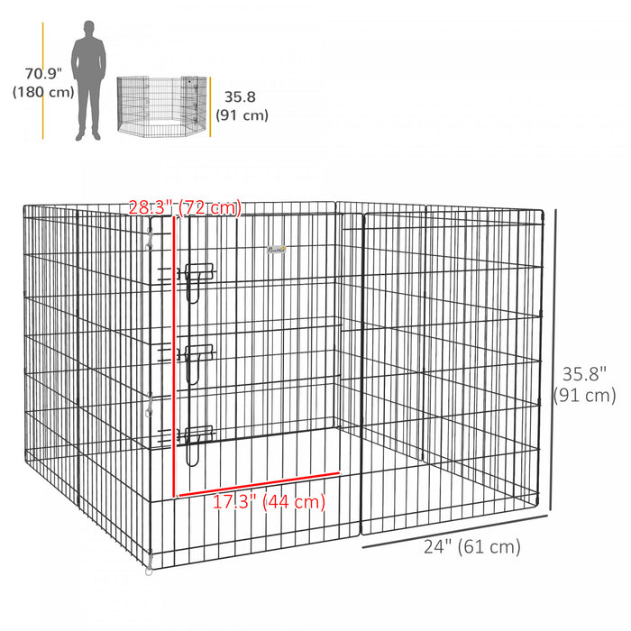 Parc pliable en metal pour animaux, cloture d'exercice de 91 cm