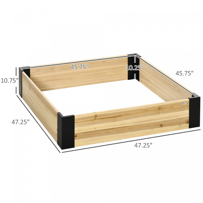 Outsunny 47.25\" X 47.25\" Lit De Jardin Sureleve Support D'angle En Metal, Aucun Outil D'installation Requis Boite A Plantes Cultiver Des Legumes, Des Fleurs, Des Fruits, Des Herbes Et Des Plantes