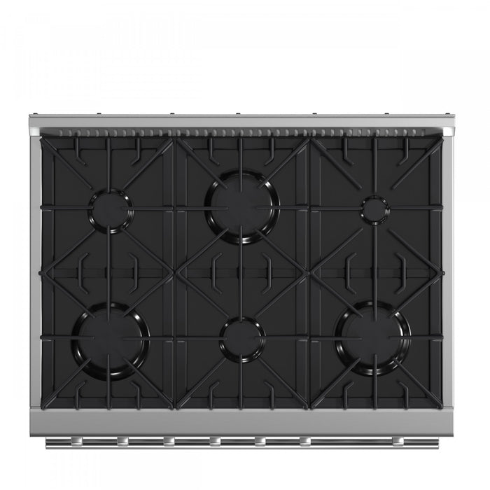 Cuisiniere a gaz Marco 36 pouces en acier inoxydable, 4,32 pi³ – FFSGS6277-36