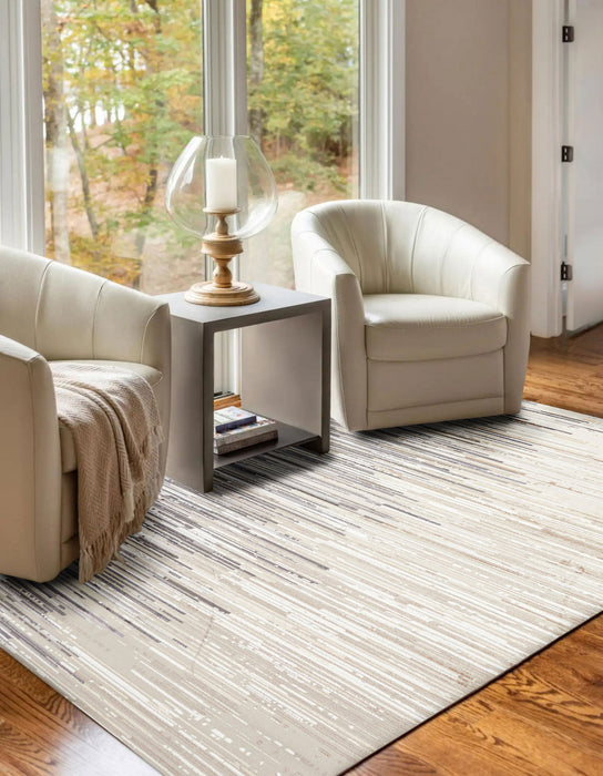 Tapis Contemporain/Moderne Nova 5'0\" x 8'0\" en Ivoire