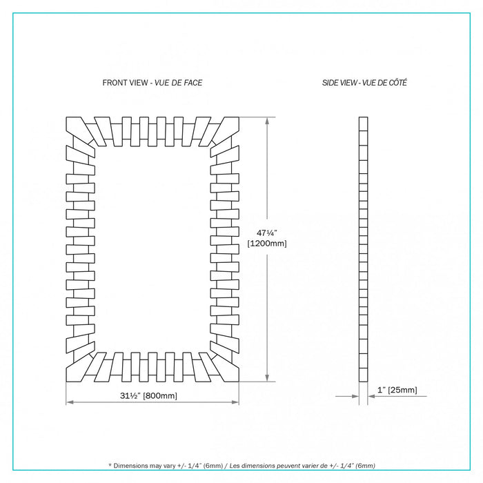 Miroir Penn de 47,24 po argenté
