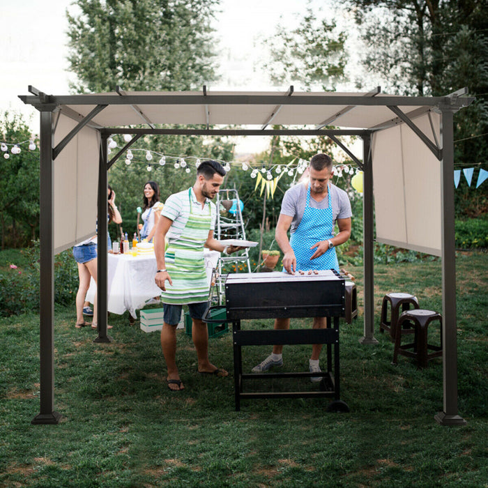 10’ X 10’ Pergola Kit Cadre En Metal Gazebo &canopy Cover Patio Furniture Shelter
