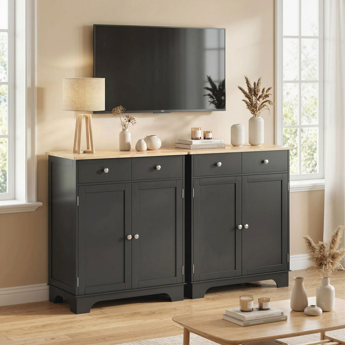 HOMCOM Meuble de Rangement de Cuisine, Buffet avec Plateau en Bois