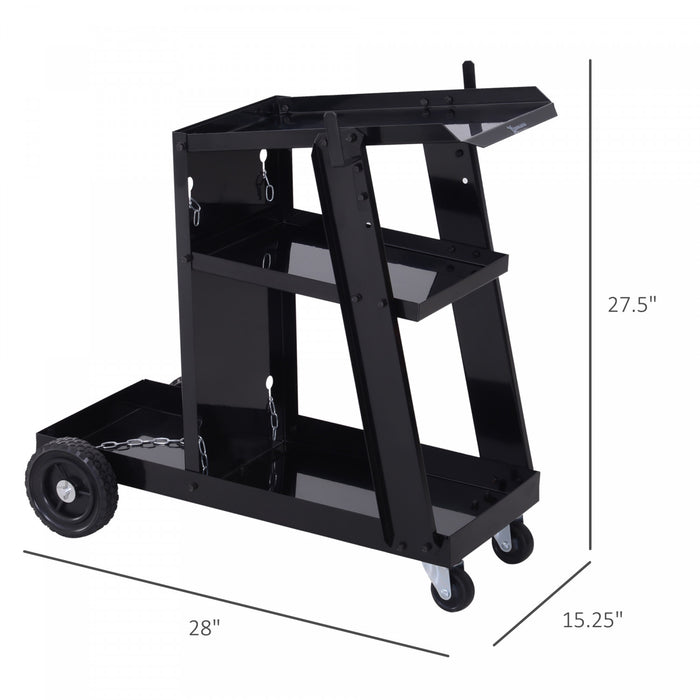 Durhand Chariot De Soudage De Garage A 3 Niveaux Avec Chaine De Securite