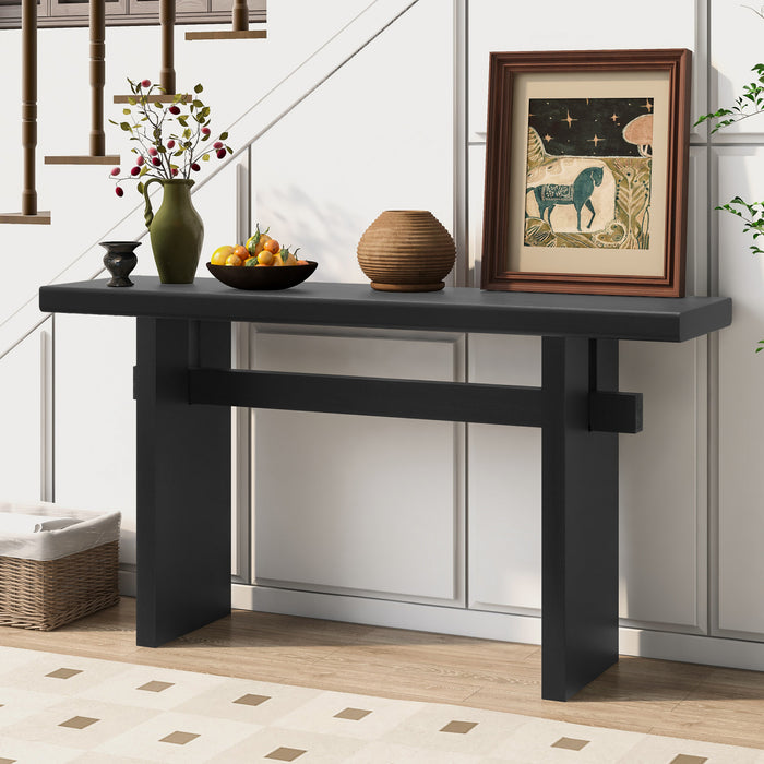 Console de style maison de campagne Emma 150 cm pour entrée - noire