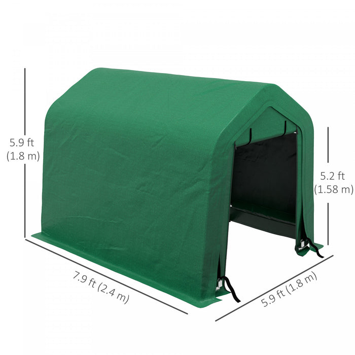 Outsunny Abri De Rangement 8'x6' Avec Porte Enroulable A Fermeture Eclair