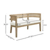 Rattan 47.5 Inch Rattan Upholstered Loveseat with Hand-Woven Backrest, Beige, Natural Ash | Rattan Causeuse Rembourree en Rotin 47.5 po avec Dossier Tisse Main, Beige, Frene Naturel