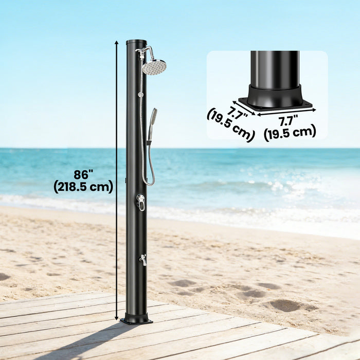 Outsunny Douche Solaire Chauffee 40 L, Douche Exterieure Autonome de 218 cm