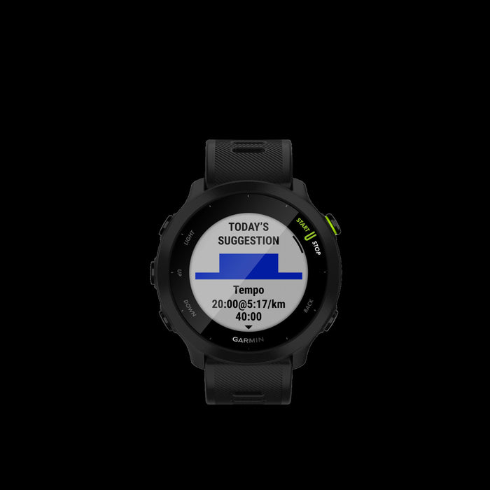 Garmin Forerunner® 55 Montre De Course Gps Intelligente - Suivi Des Sports Et De La Condition Physique, Resistant A L'eau - Noir