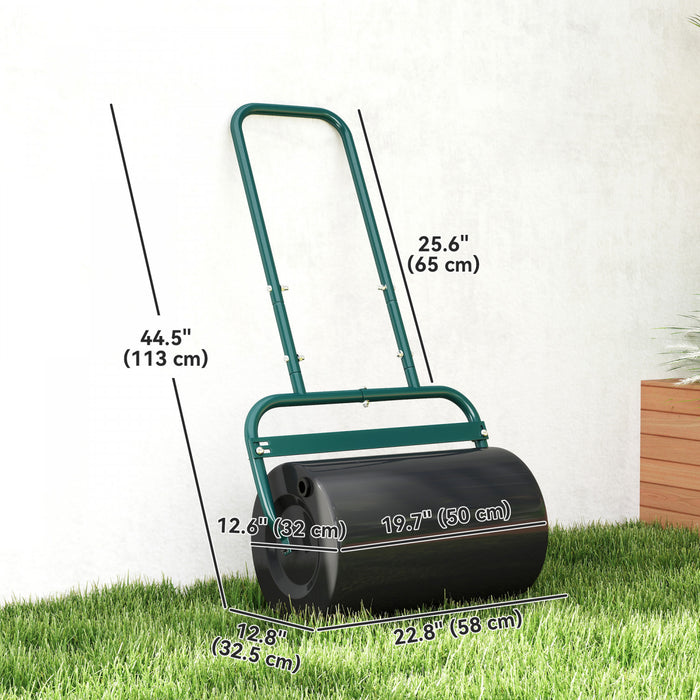 Outsunny Rouleau a gazon de 20\", 10 gallons d'eau/136 lb de sable, vert