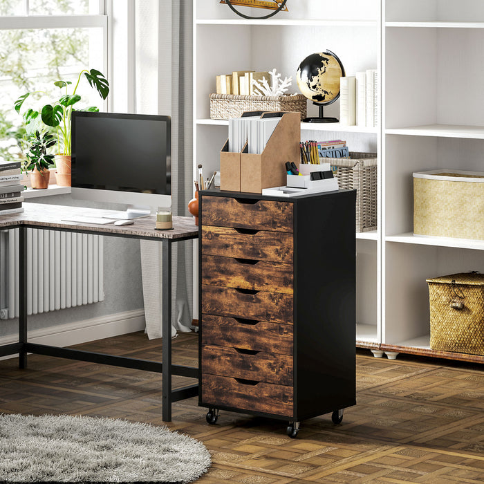 Vinsetto Classeur mobile avec tiroirs, Marron rustique