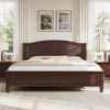 Benson Queen Size Solid Wood Platform Bed with Stylish Headboard, Brown | Lit plateforme Benson en bois massif format Queen avec tete de lit elegante, brun