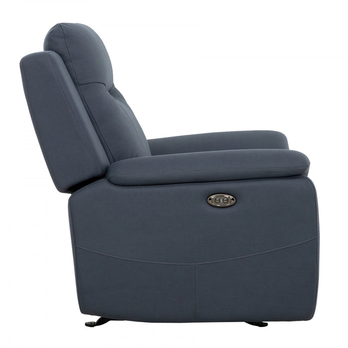 Fauteuil bercant inclinable electrique Sutton de 42 po rembourre - Bleu