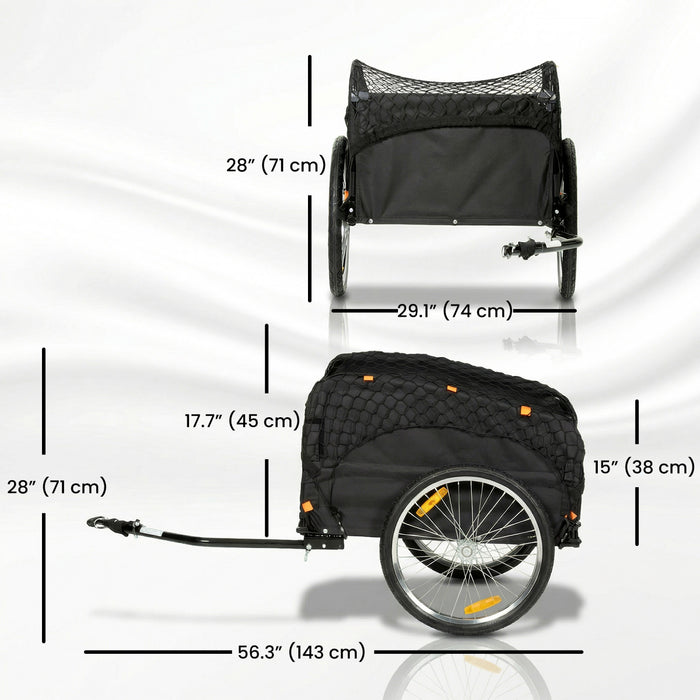 Soozier Remorque a Velo, 170 L Chariot avec Filet de Transport