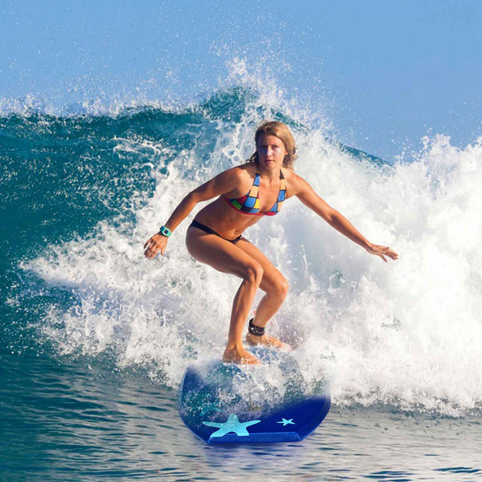 Planche De Bodyboard Surf 41 Pouces (105 X 51 X 6 Cm) Avec Sangle De 90 Cm Et Motif Cocotier + Parasol Pour Debutant Enfant Adulte Xpe+hdpe 1,8kg