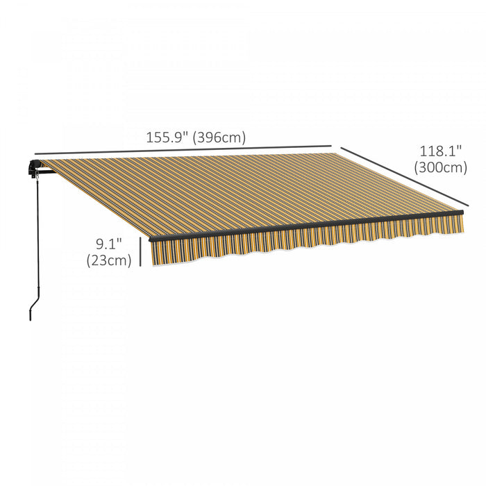 Outsunny 13' X 10' Auvent Retractable, Abri Pare-soleil, Jaune