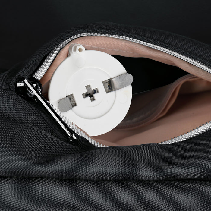 Sac a dos Swissdigital KATY Rose Platinum – Sac pour ordinateur portable de 16 pouces, chargement USB, detecteur SDD, protection RFID, multi-poches