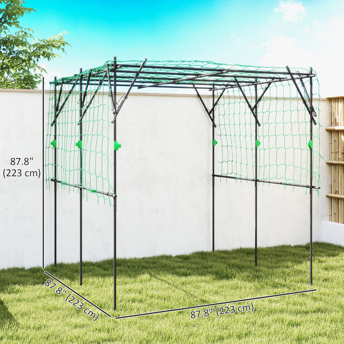 Outsunny Treillis en Arche de Jardin, Support Grimpant de 7,3 Pieds, Noir