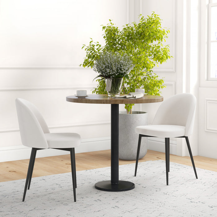HOMCOM Lot de 2 chaises de salle a manger Chaise rembourree toucher velours