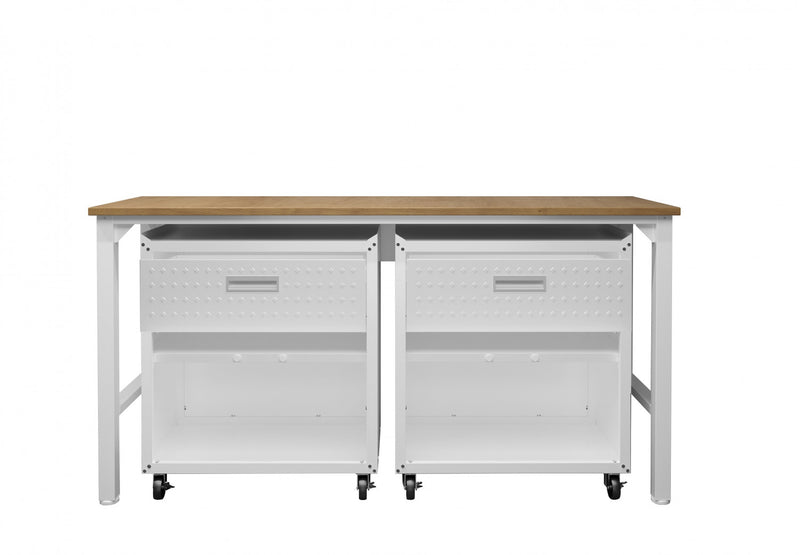Ensemble de garage moderne Fortress 3 pieces en blanc