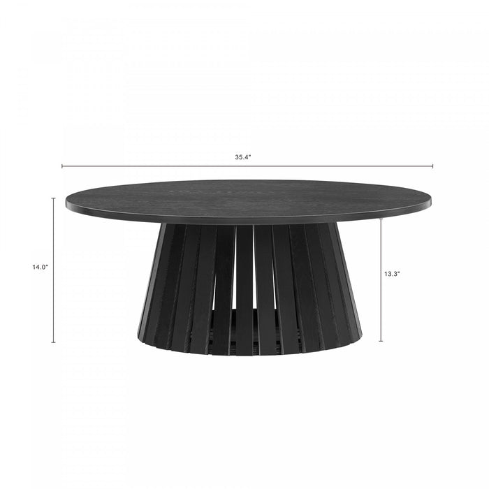 Ensemble de 2 tables Layla style scandinave moderne : table basse et table d’appoint, coloris noir
