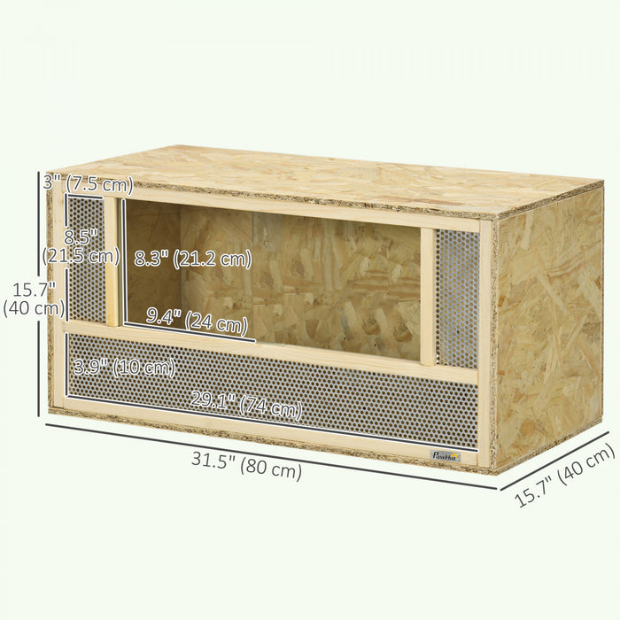 Terrarium pour reptiles de 128 litres, avec porte coulissante