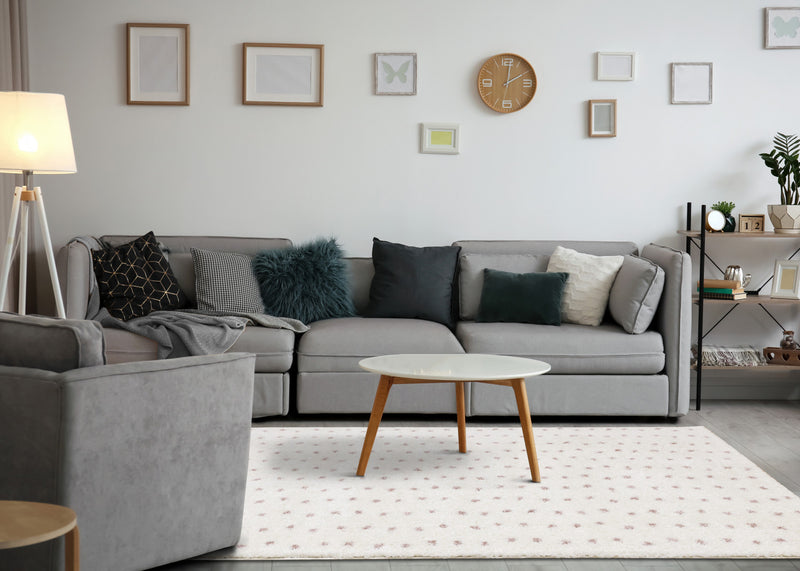 Carpette douce Taylor à motif de pois - 5 pi 3 po x 7 pi 7 po