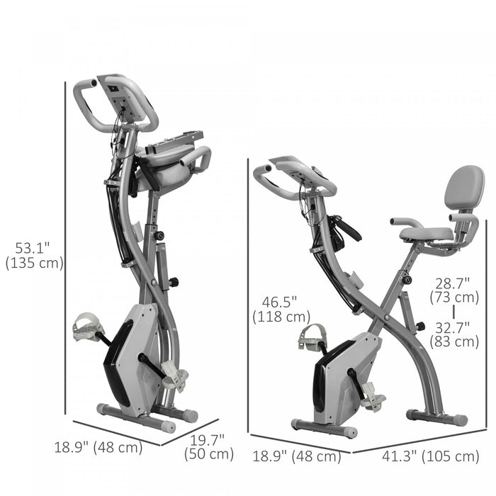 Soozier Velo D'exercice 2 En 1 Stationnaire Pliable, Bleu
