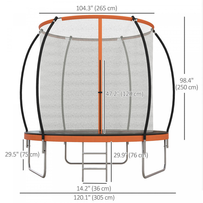 Soozier Trampoline d'exterieur de 10 pieds avec filet d'enceinte et echelle