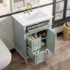 Vivo 24 Inch Single Sink Bathroom Vanity with Flip Drawer and Solid Wood Legs, Green | Vivo Meuble-Lavabo Simple 24 po avec Tiroir Bascule et Pieds en Bois Massif, Vert