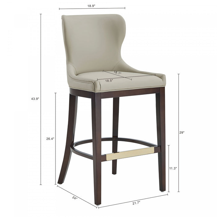 Tabouret de bar Blair moderne en bois avec revetement en tissu couleur pierre - Lot de 3