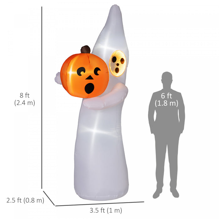 Outsunny Fantome D'halloween Gonflable De 8 Pi, Affichage De Cour Led