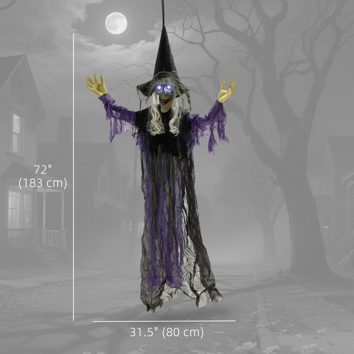 Outsunny Sorciere Animee A Suspendre De 6pi, Decorations D'halloween