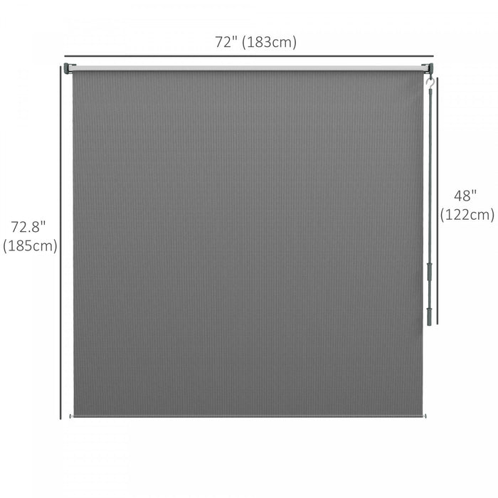 Outsunny Store Enrouleur Exterieur, Store De Porte Patio 6'x6', Gris Clair