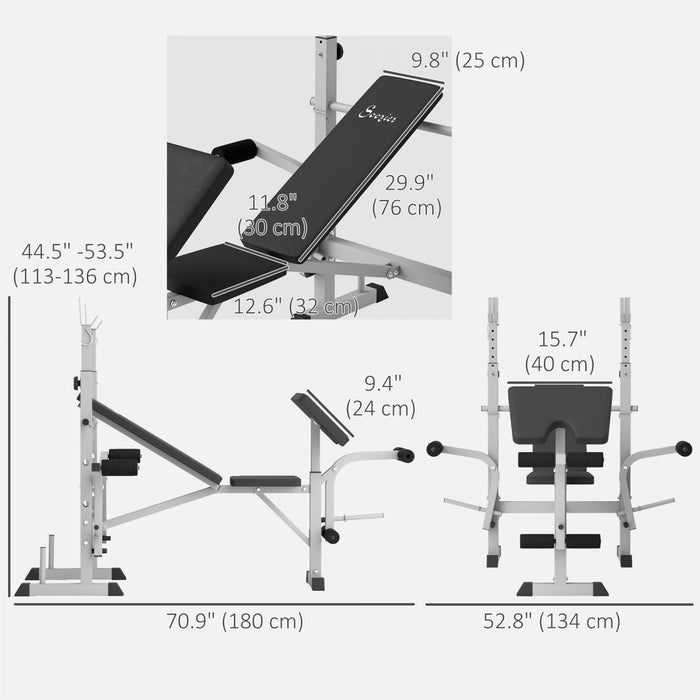 Soozier Banc De Musculation Reglable, Ensemble De Presse Multifonctions