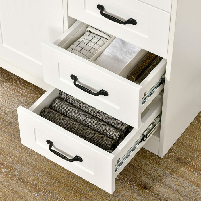 HOMCOM Buffet Moderne Armoire Autoportante Cupboard Blanc