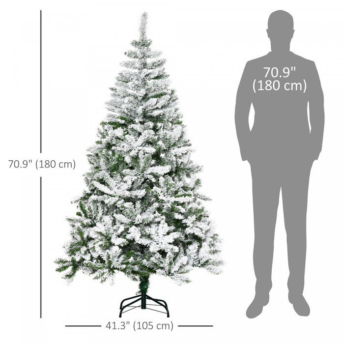 Homcom Sapin De Noel Artificiel Floque Avec Branches Realistes