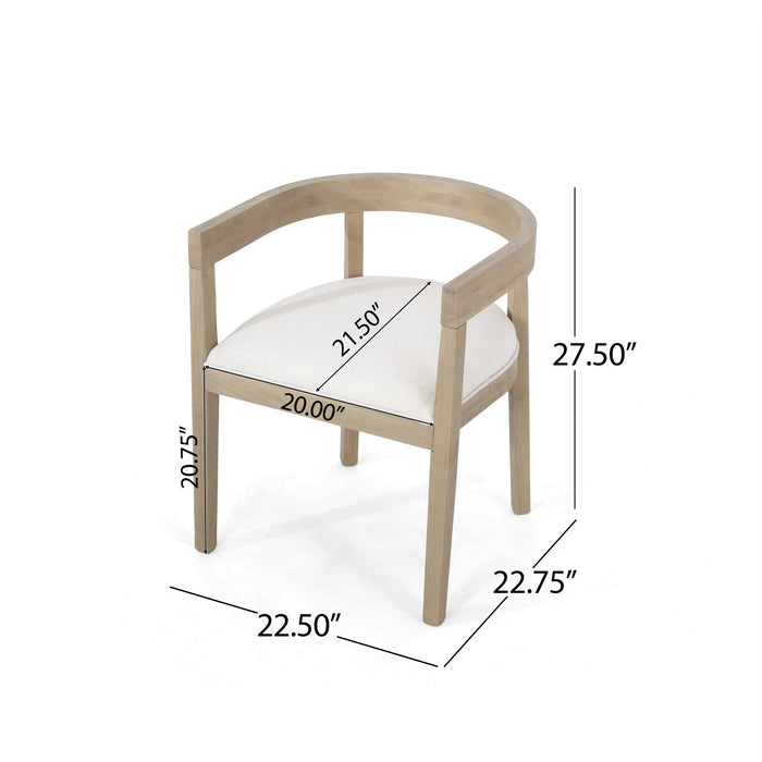 Ensemble De 2 Fauteuils De Salle À Manger Tina Avec Revêtement En Tissu, Dossier Ouvert - Beige