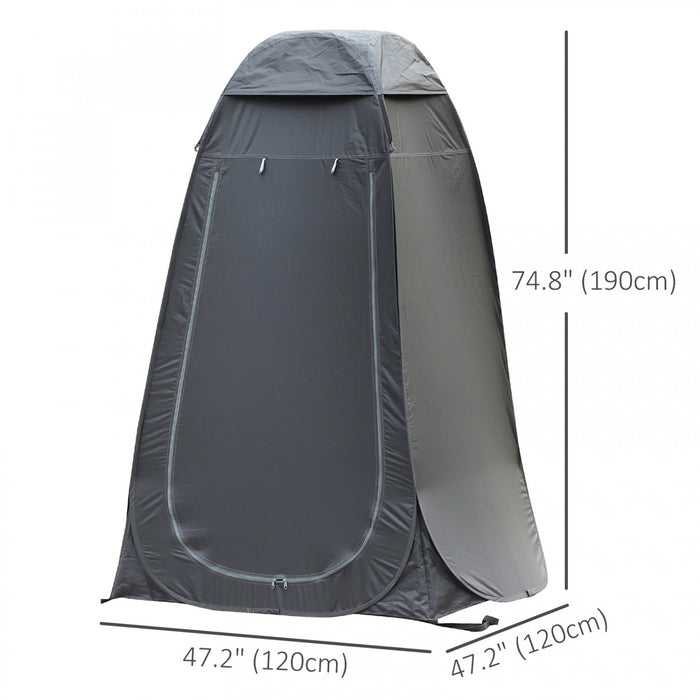 Outsunny Tente de douche pop-up, cabine d'essayage et de change en plein air, noire