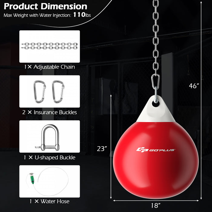 Goplus 18\" 110lbs Eau Lourde Remplie Poinconnage Aqua Formation Sac De Boxe A La Maison Crochet De Gym