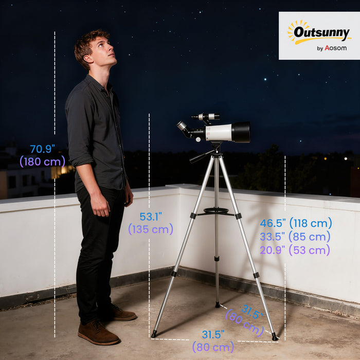 Outsunny Telescope, ouverture de 70 mm, telescope refracteur de 400 mm