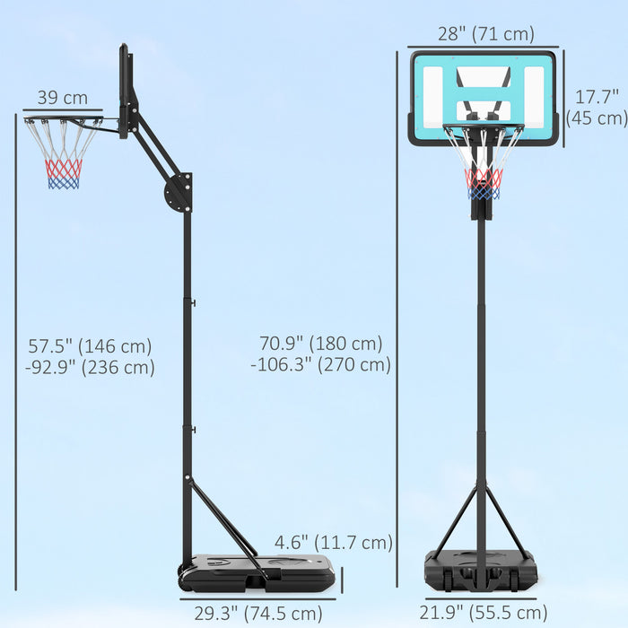 Soozier Panier de basket pour exterieur avec base lestee, noir