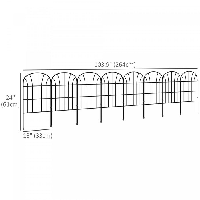 Outsunny Cloture en metal pour bordures de fleurs