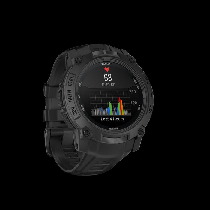 Garmin Instinct 3 AMOLED Edition Tactique – Montre GPS 50 mm Robuste, Multi-bande GNSS, Lampe Integree, Autonomie 24 Jours