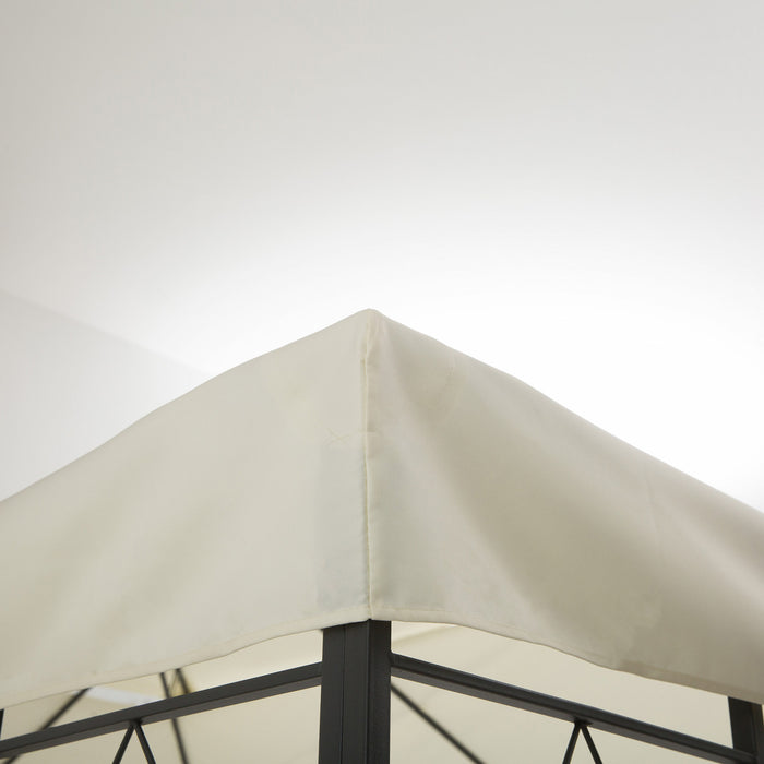 Toile De Toit De Rechange Pour Pavillon Tonnelle Tente 3x4m Creme