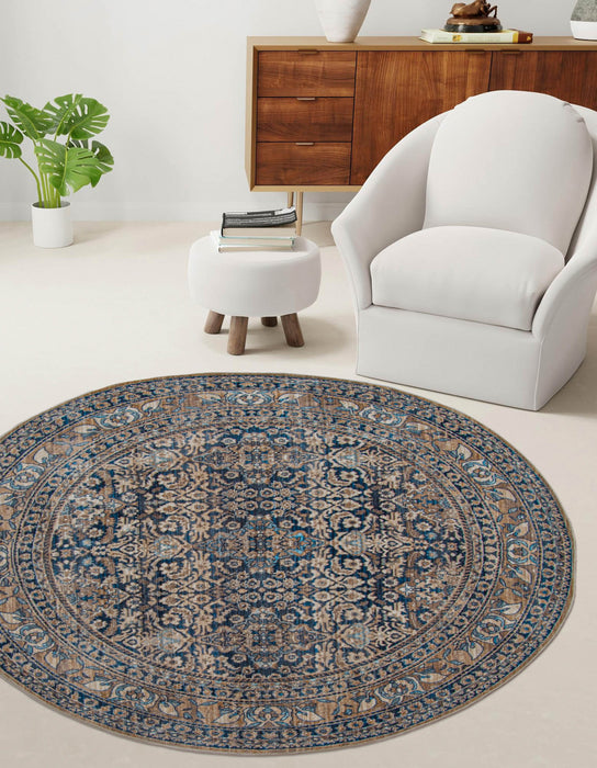 Tapis Traditionnel Ariana 5'0\" x 5'0\" en Bleu